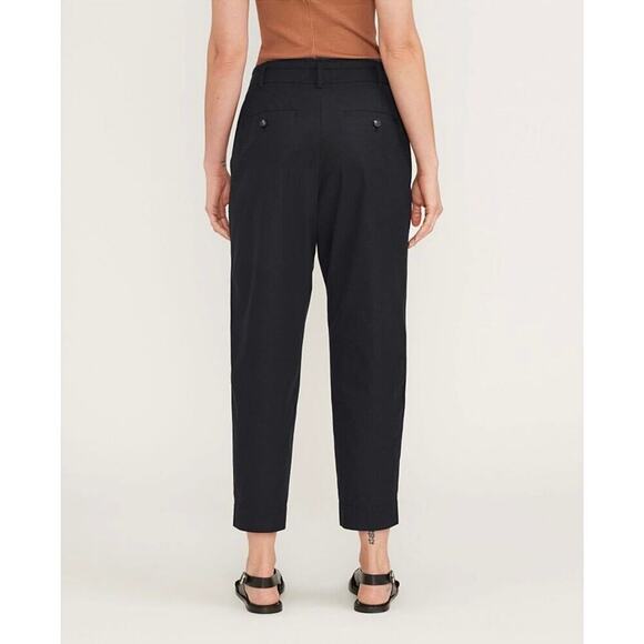 Everlane The Poplin Pleated Taper Pant in Black Size 6 - Picture 3 of 9